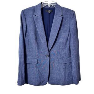 NWT Alex Marie  Single Breasted Blazer Blue 10 Peak Lapel One Button Light Pad